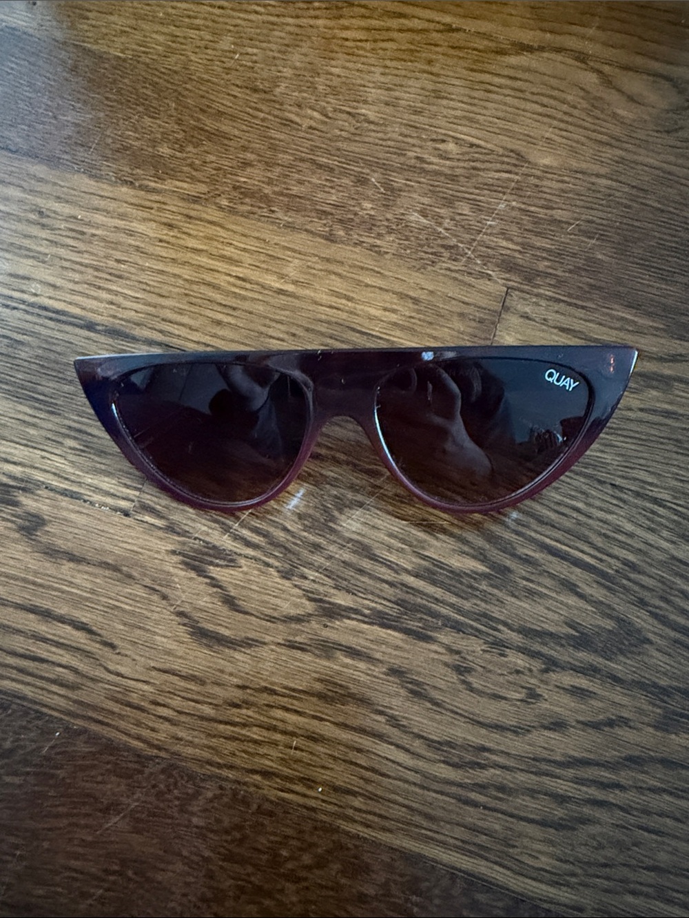 Quay Australia Run Away Burgundy Cat Eye Sunglasses